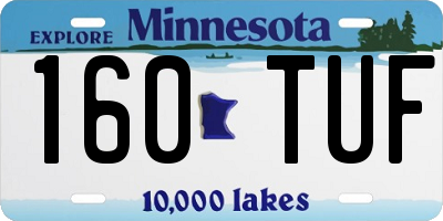 MN license plate 160TUF