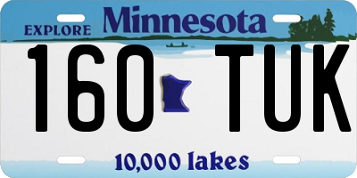 MN license plate 160TUK