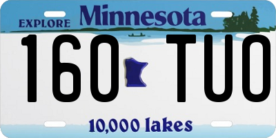 MN license plate 160TUO