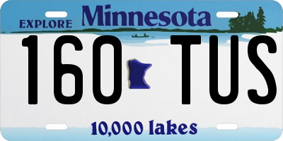 MN license plate 160TUS