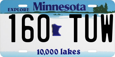 MN license plate 160TUW