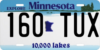MN license plate 160TUX