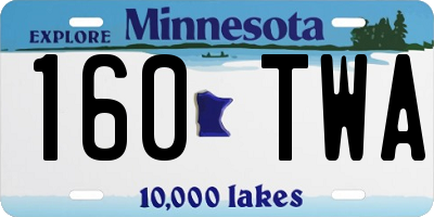 MN license plate 160TWA