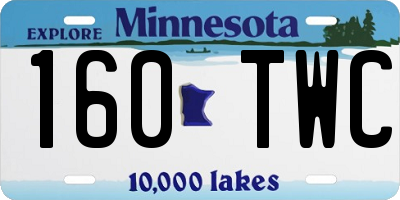 MN license plate 160TWC