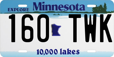 MN license plate 160TWK