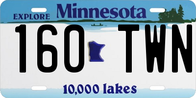 MN license plate 160TWN