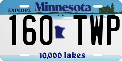 MN license plate 160TWP