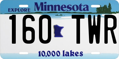 MN license plate 160TWR