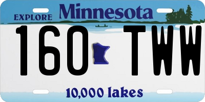 MN license plate 160TWW