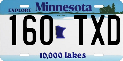 MN license plate 160TXD