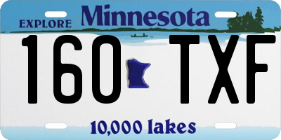 MN license plate 160TXF