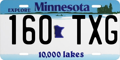 MN license plate 160TXG