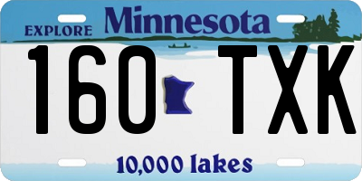 MN license plate 160TXK