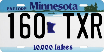 MN license plate 160TXR