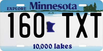 MN license plate 160TXT