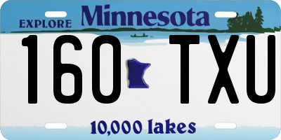 MN license plate 160TXU