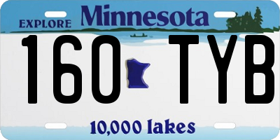 MN license plate 160TYB