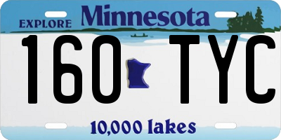 MN license plate 160TYC