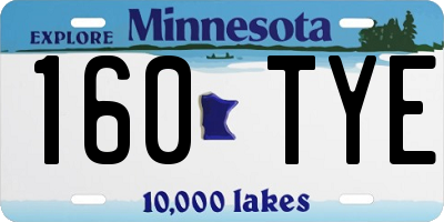 MN license plate 160TYE