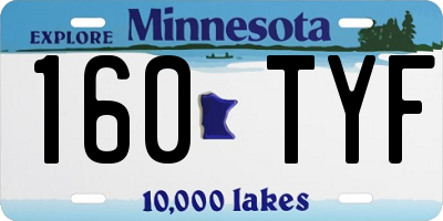 MN license plate 160TYF