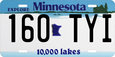 MN license plate 160TYI