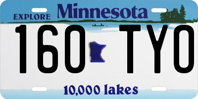 MN license plate 160TYO