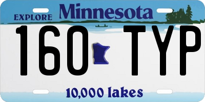 MN license plate 160TYP