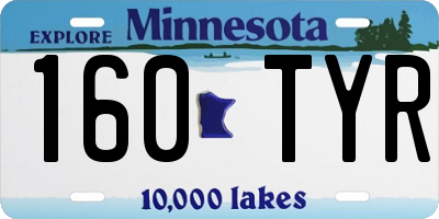 MN license plate 160TYR