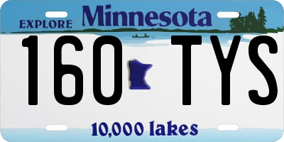MN license plate 160TYS