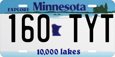 MN license plate 160TYT