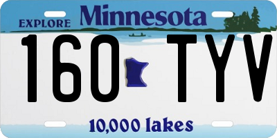 MN license plate 160TYV