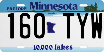 MN license plate 160TYW