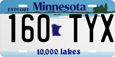 MN license plate 160TYX