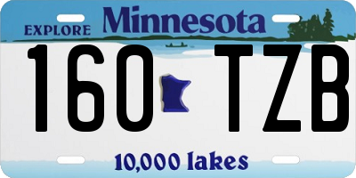 MN license plate 160TZB
