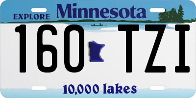 MN license plate 160TZI