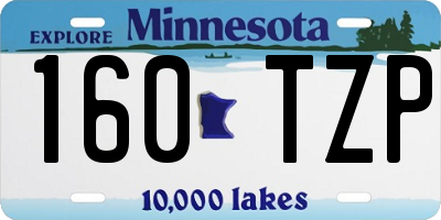 MN license plate 160TZP