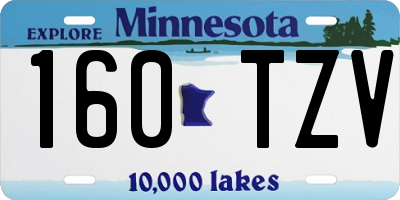 MN license plate 160TZV