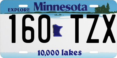 MN license plate 160TZX