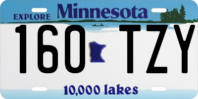 MN license plate 160TZY
