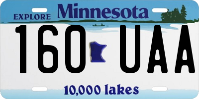 MN license plate 160UAA