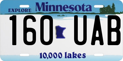 MN license plate 160UAB
