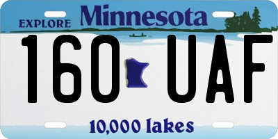 MN license plate 160UAF