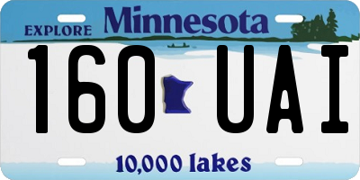 MN license plate 160UAI