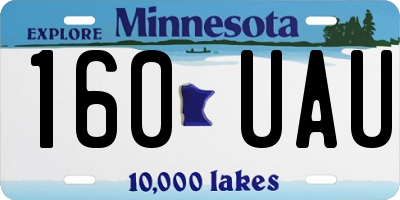 MN license plate 160UAU