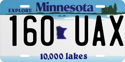 MN license plate 160UAX