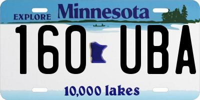 MN license plate 160UBA
