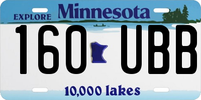 MN license plate 160UBB