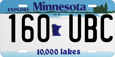 MN license plate 160UBC