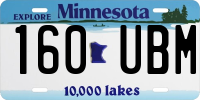 MN license plate 160UBM