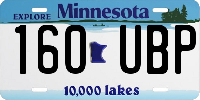 MN license plate 160UBP